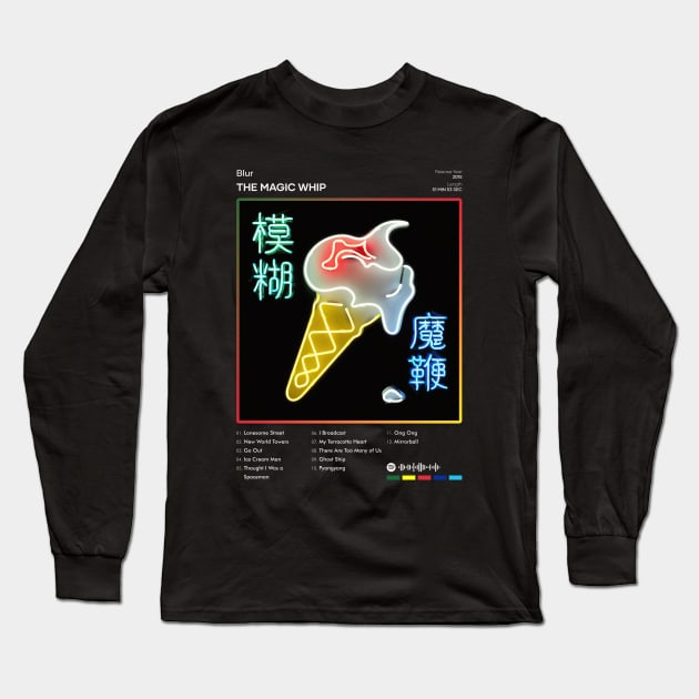 Blur - The Magic Whip Tracklist Album Long Sleeve T-Shirt by 80sRetro